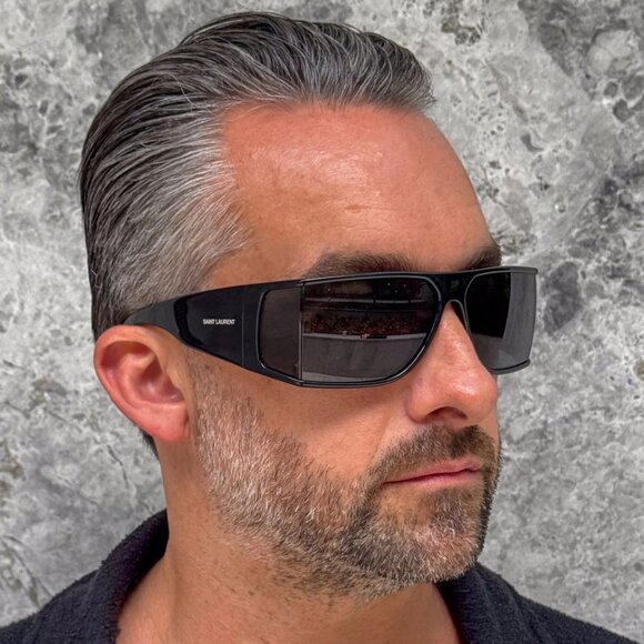 NWT SAINT LAURENT MEN BLACK SUNGLASSES - Picture 2 of 5